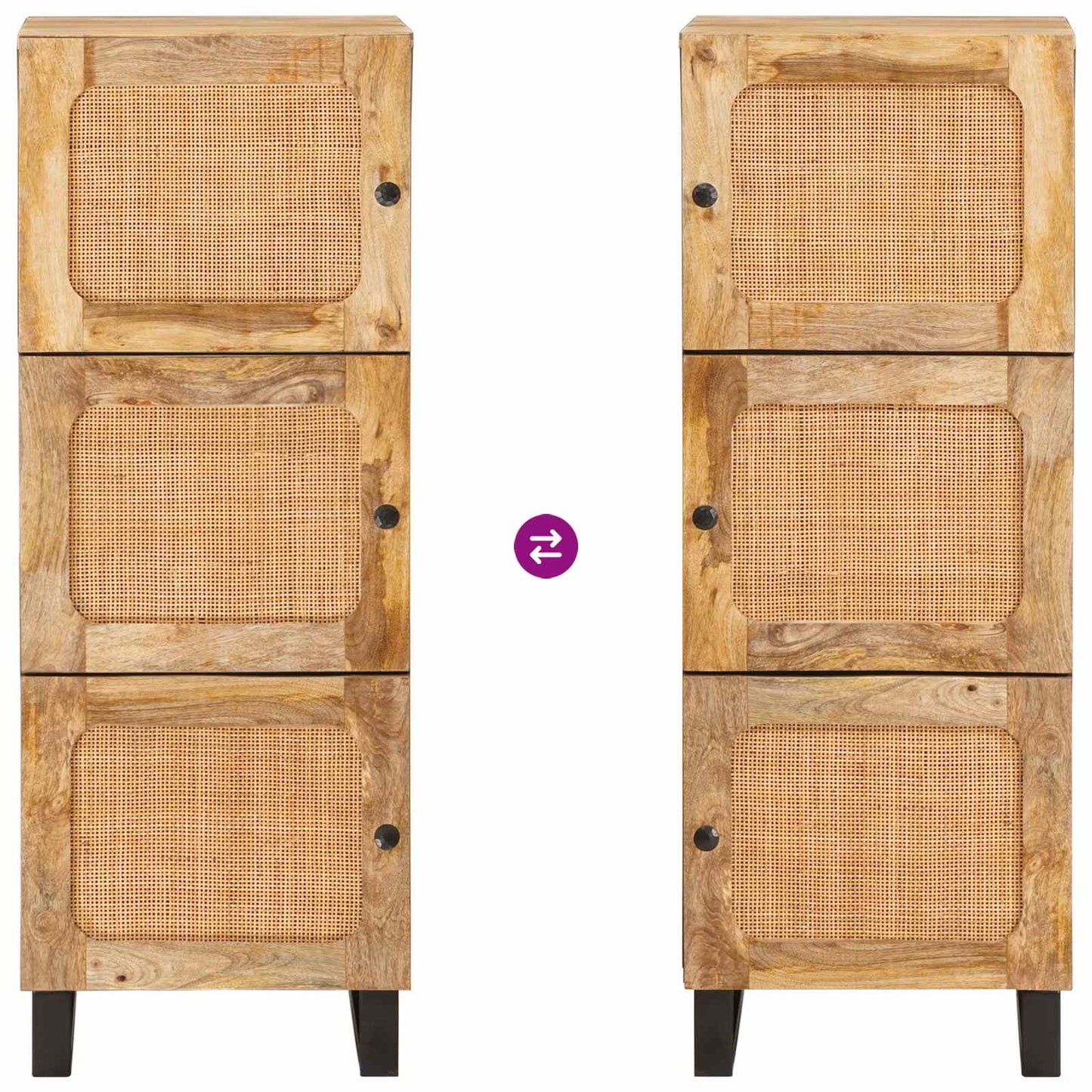 vidaXL Highboard με αποθήκευση Καφέ 90 x 33 x 75 εκ Στερεό ξύλο μάνγκο