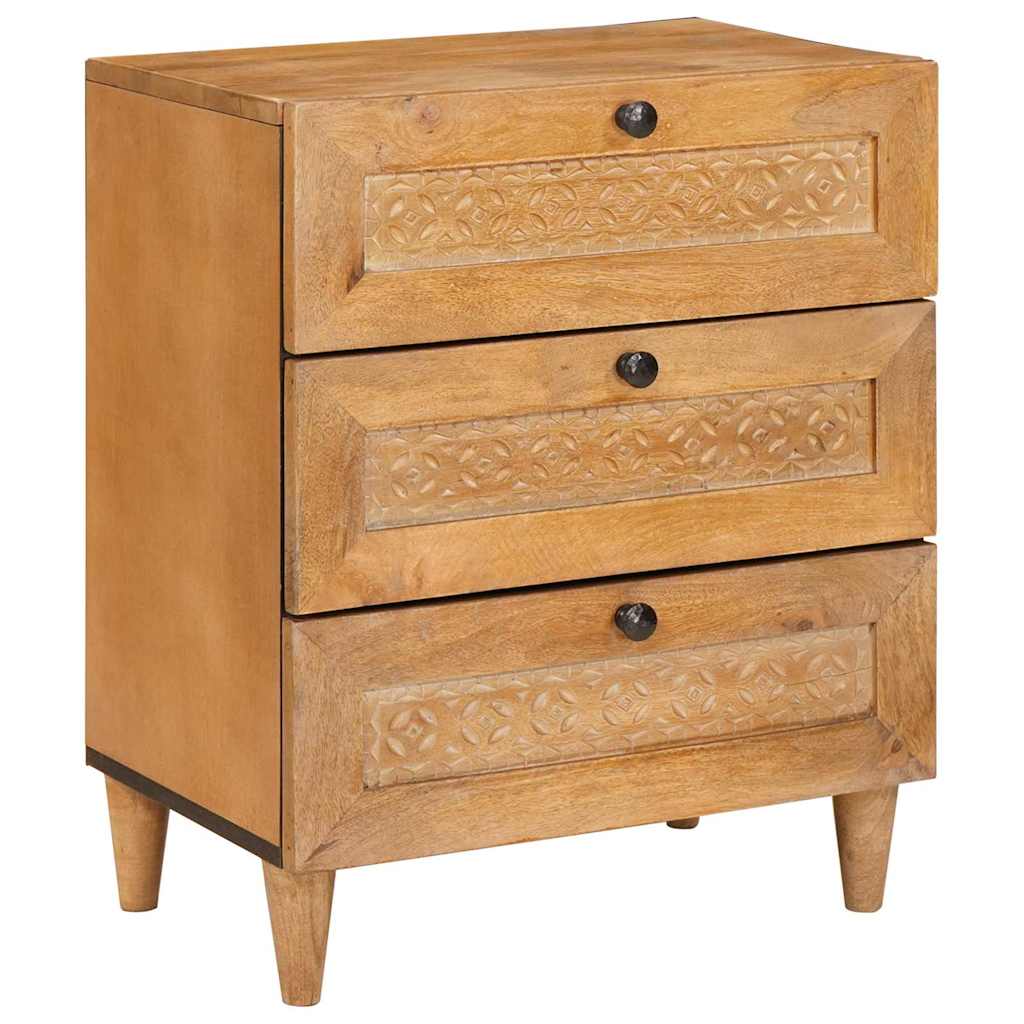 vidaXL Κομοδίνο Ανοιχτό καφέ 50 x 33 x 60 εκ Μασίφ ξύλο μάνγκο