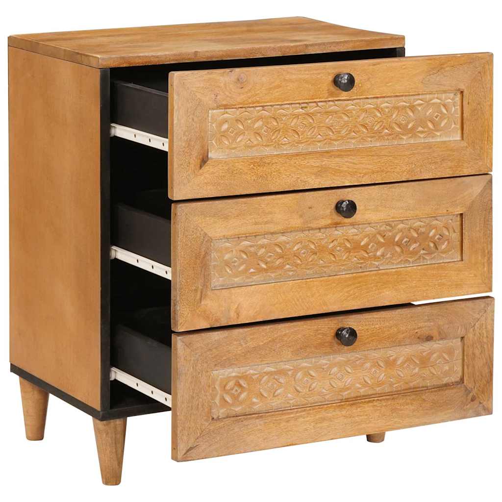 vidaXL Κομοδίνο Ανοιχτό καφέ 50 x 33 x 60 εκ Μασίφ ξύλο μάνγκο