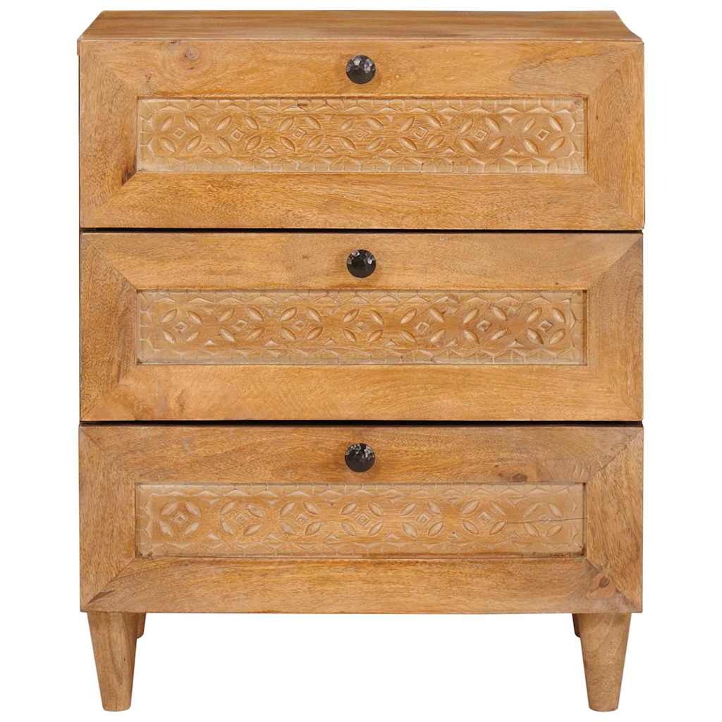 vidaXL Κομοδίνο Ανοιχτό καφέ 50 x 33 x 60 εκ Μασίφ ξύλο μάνγκο