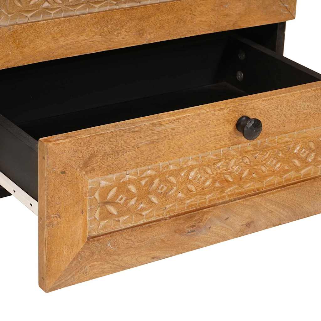 vidaXL Κομοδίνο με ράφι Ανοιχτό καφέ 50 x 33 x 60 εκ Μασίφ ξύλο μάνγκο