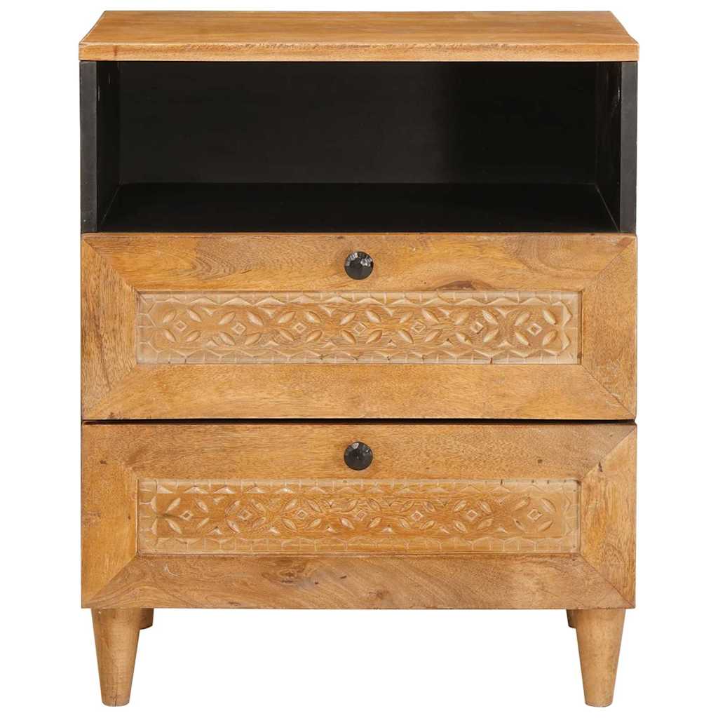 vidaXL Κομοδίνο με ράφι Ανοιχτό καφέ 50 x 33 x 60 εκ Μασίφ ξύλο μάνγκο