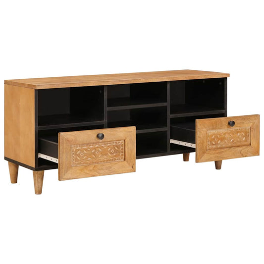 vidaXL Ντουλάπι TV με συρτάρι 100 x 33 x 46 εκ Στερεό ξύλο μάνγκο