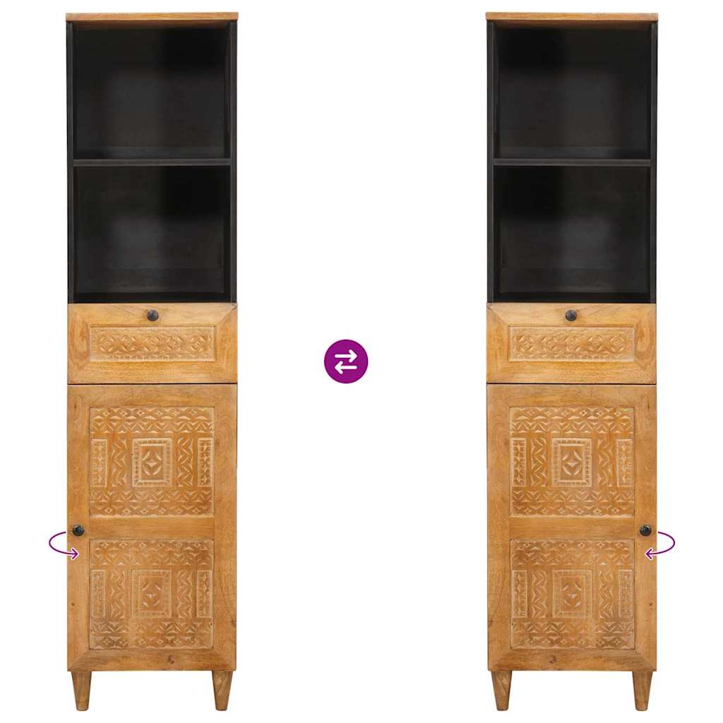 vidaXL Ντουλάπι Μπάνιου με συρτάρι Ανοιχτό καφέ 38 x 33.5 x 160 εκ