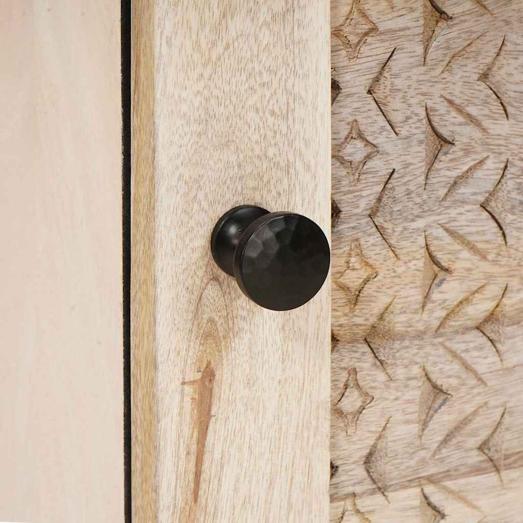 vidaXL Κομοδίνο 2 pcs Μπεζ 40 x 33 x 46 εκ. Μασίφ ξύλο μάνγκο