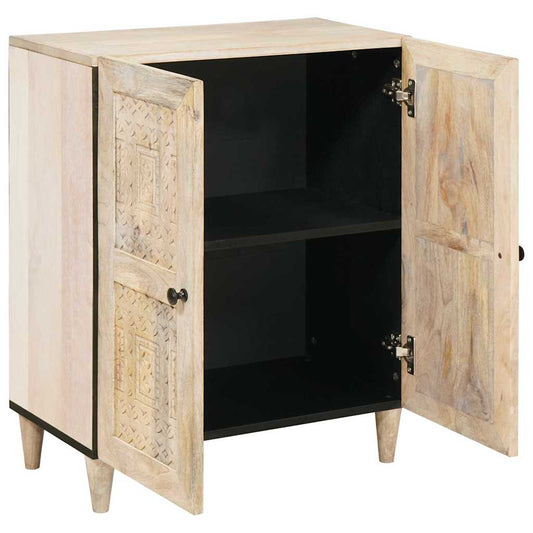 vidaXL Πλαϊνό γραφείο Λευκό 60 x 33 x 75 cm Μασίφ ξύλο μάνγκο