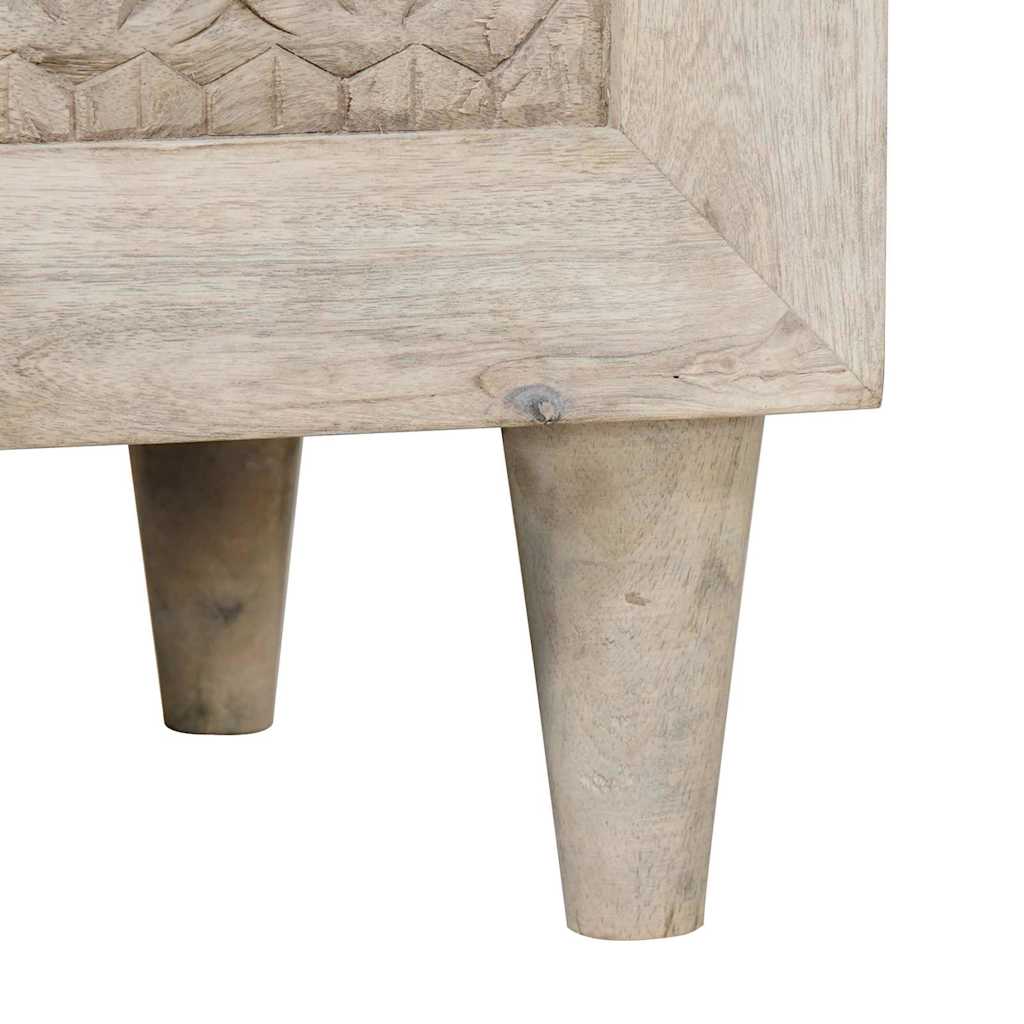 vidaXL Πλαϊνό γραφείο Λευκό 60 x 33 x 75 cm Μασίφ ξύλο μάνγκο