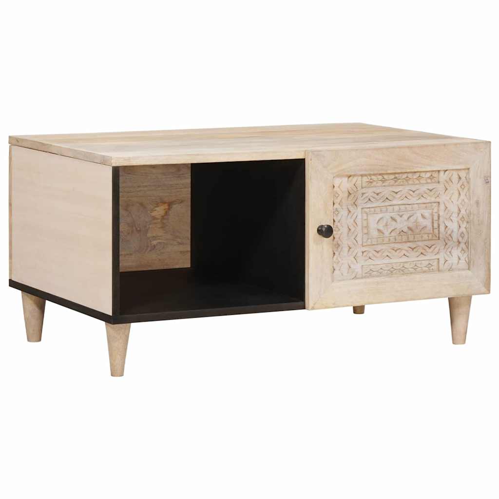 vidaXL Τραπεζάκι σαλονιού Μπεζ 80 x 50 x 40 cm Μασίφ ξύλο μάνγκο