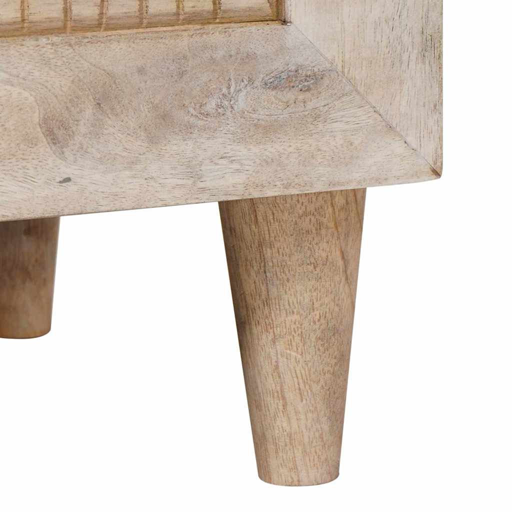 vidaXL Κομοδίνο με συρτάρι Μπεζ 40 x 33 x 46 εκ. Μασίφ ξύλο ακακίας