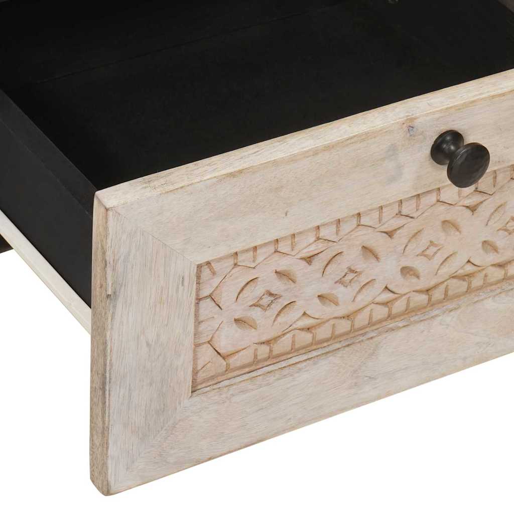 vidaXL Κομοδίνο 2 pcs Μπεζ 40 x 33 x 46 εκ. Μασίφ ξύλο μάνγκο