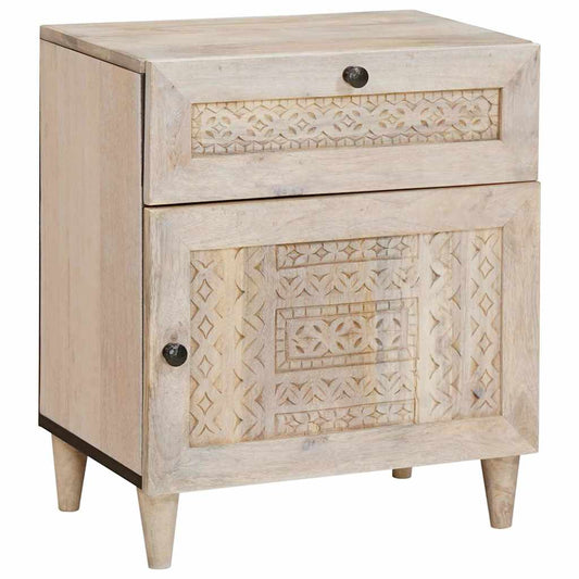vidaXL Κομοδίνο Λευκό 50 x 33 x 60 εκ Επεξεργασμένο Ξύλο