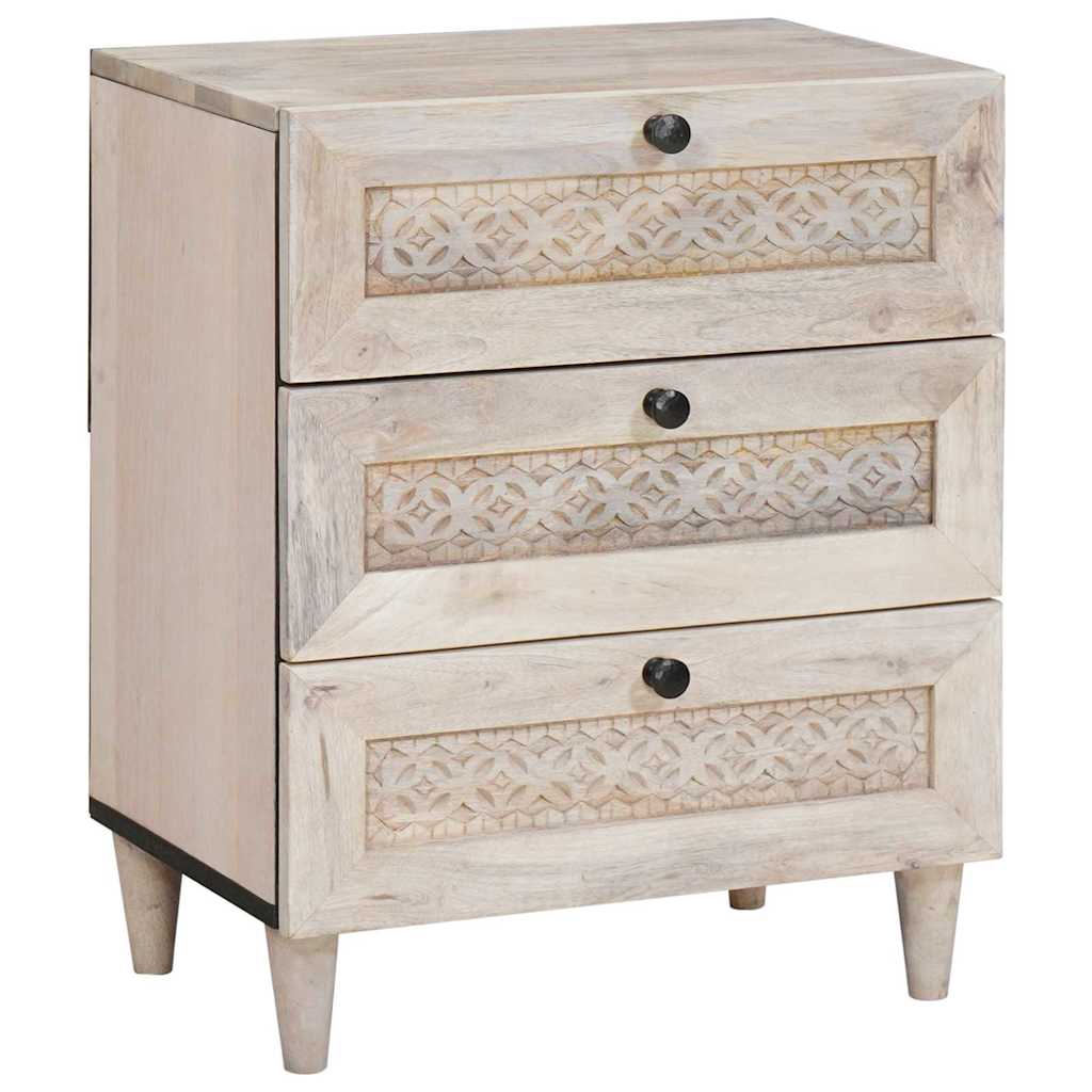 vidaXL Κομοδίνο Λευκό 50 x 33 x 62 εκ. Επεξεργασμένο Ξύλο