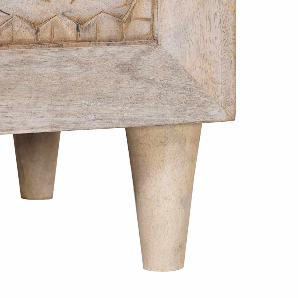 vidaXL Κομοδίνο με συρτάρι Μπεζ 50 x 33 x 60 εκ Μασίφ ξύλο μάνγκο