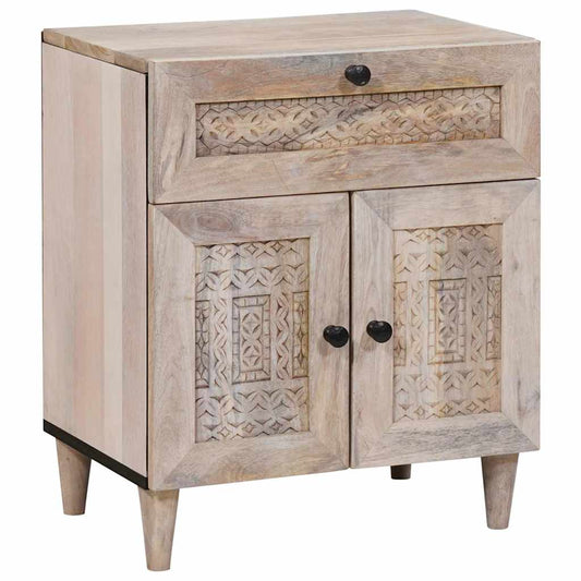 vidaXL Κομοδίνο Λευκό 50 x 33 x 60 εκ Επεξεργασμένο Ξύλο