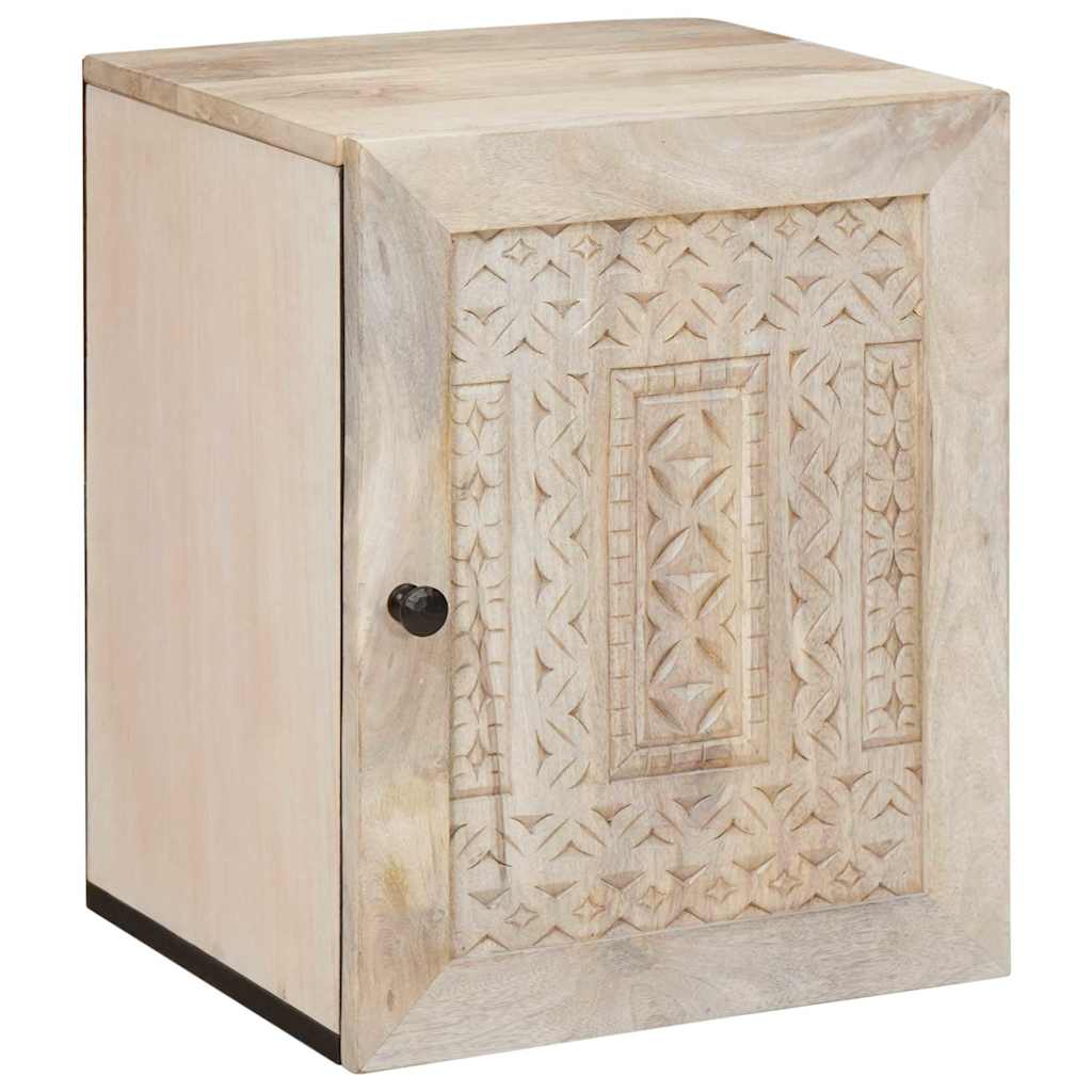 vidaXL Ντουλάπι Μπάνιου Λευκό 38 x 33.5 x 160 εκ Στερεό Ξύλο Μάνγκο