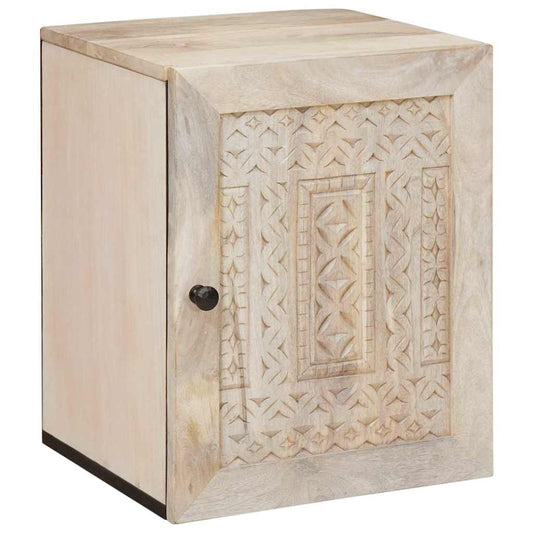 vidaXL Ντουλάπι Μπάνιου Λευκό 38 x 33.5 x 160 εκ Στερεό Ξύλο Μάνγκο