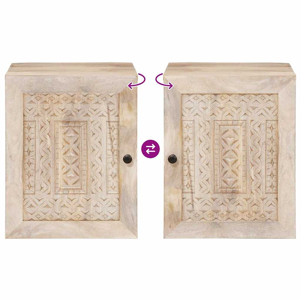 vidaXL Ντουλάπι Μπάνιου Λευκό 38 x 33.5 x 160 εκ Στερεό Ξύλο Μάνγκο