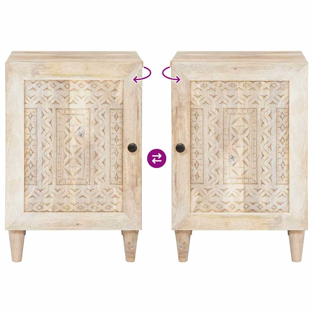 vidaXL Ντουλάπι Μπάνιου Λευκό 38 x 33.5 x 160 εκ Στερεό Ξύλο Μάνγκο