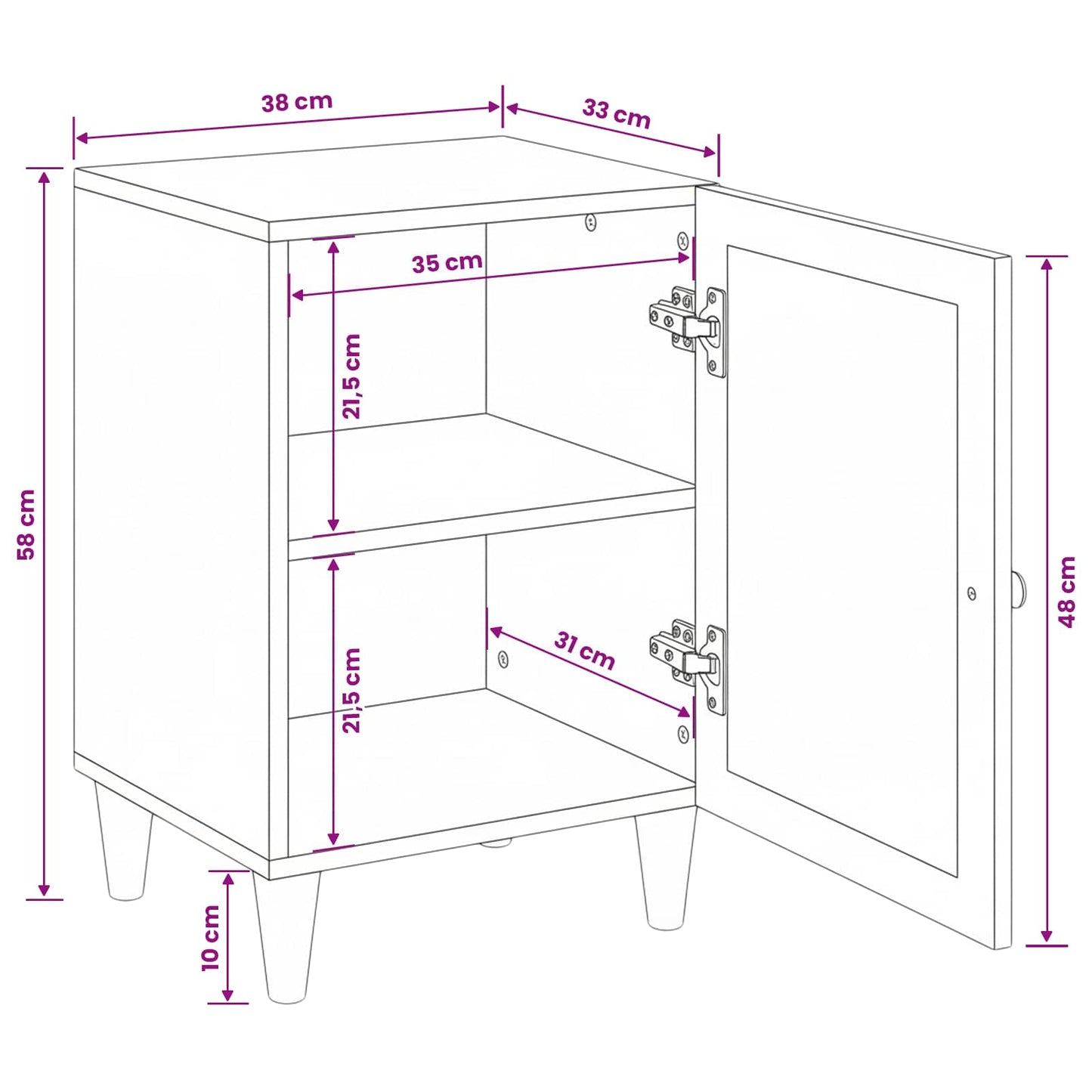 vidaXL Ντουλάπι Μπάνιου Λευκό 38 x 33 x 58 εκ. Επεξεργασμένο ξύλο