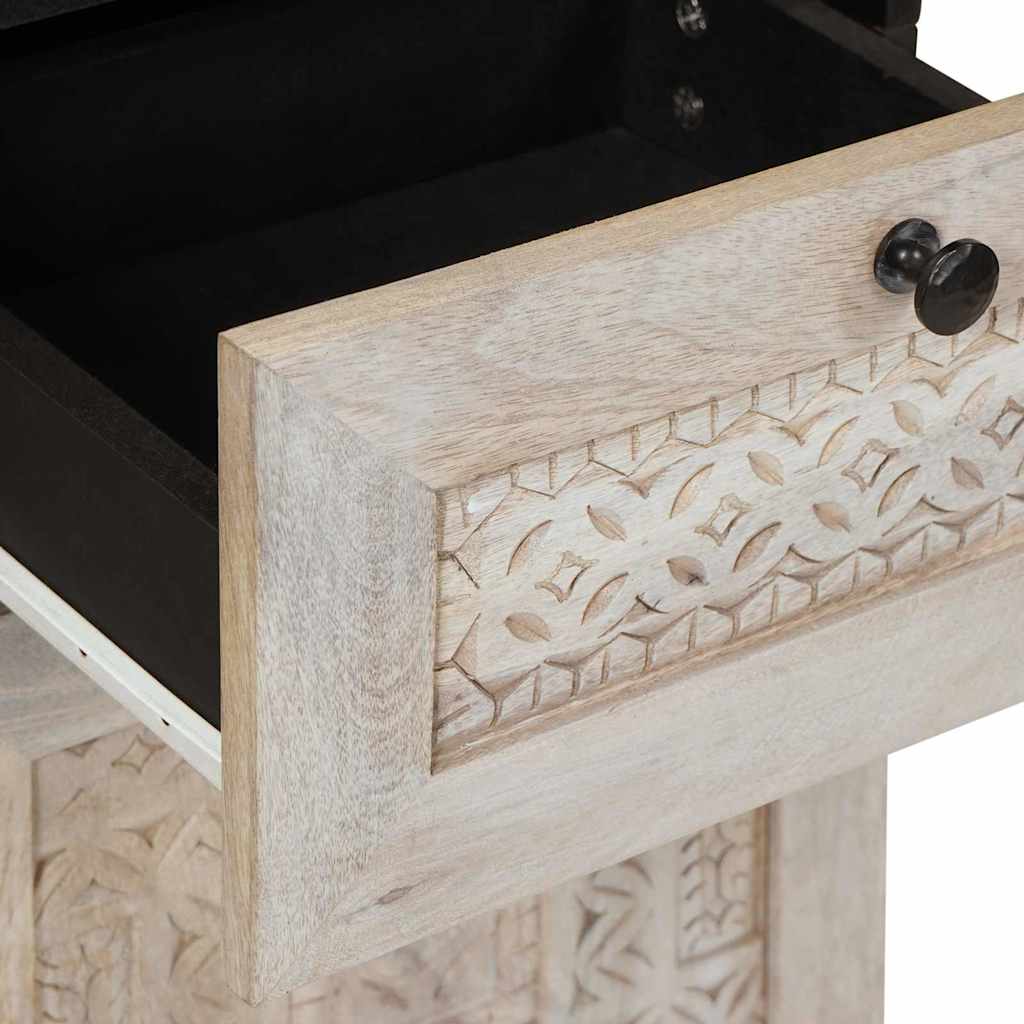 vidaXL Ντουλάπι Μπάνιου Λευκό 38 x 33.5 x 160 εκ Στερεό Ξύλο Μάνγκο