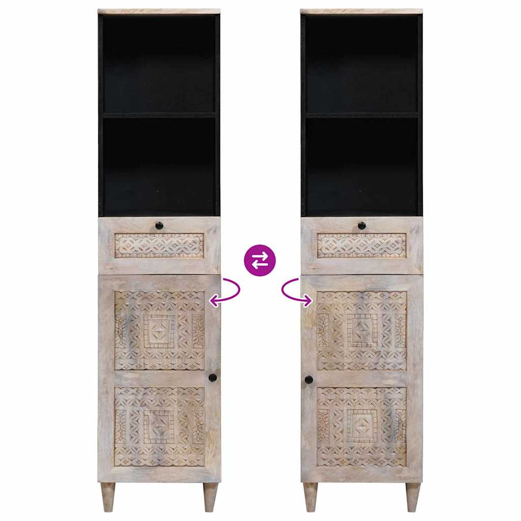 vidaXL Ντουλάπι Μπάνιου Λευκό 38 x 33.5 x 160 εκ Στερεό Ξύλο Μάνγκο