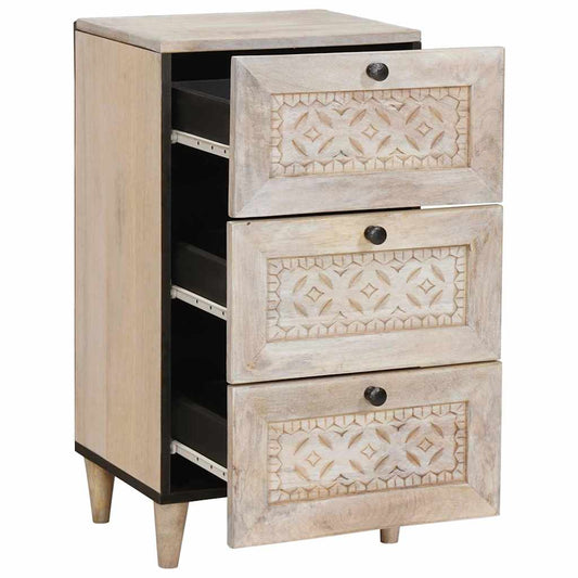 vidaXL Πλαϊνό γραφείο με συρτάρι Λευκό 33.5 x 40 x 75 εκ