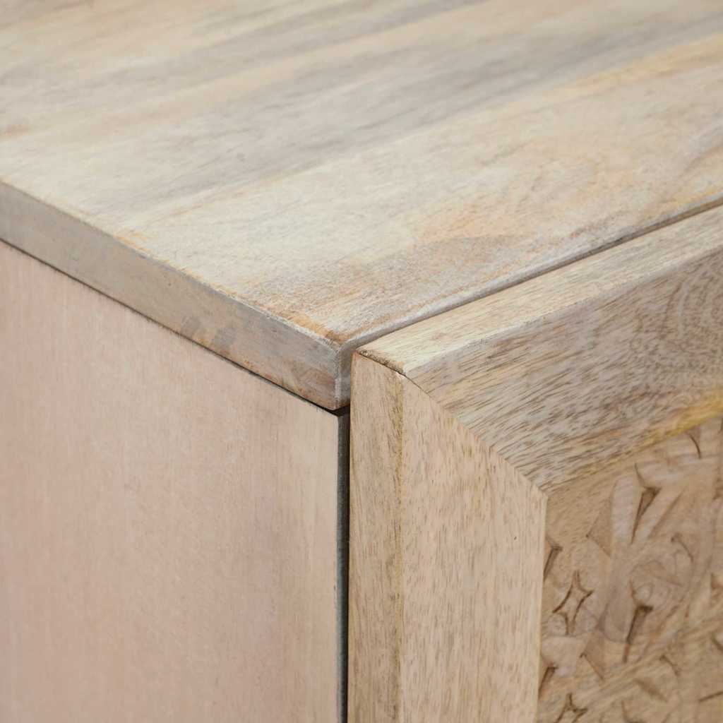 vidaXL Highboard Λευκό 40 x 33 x 110 εκ Μασίφ ξύλο μάνγκο