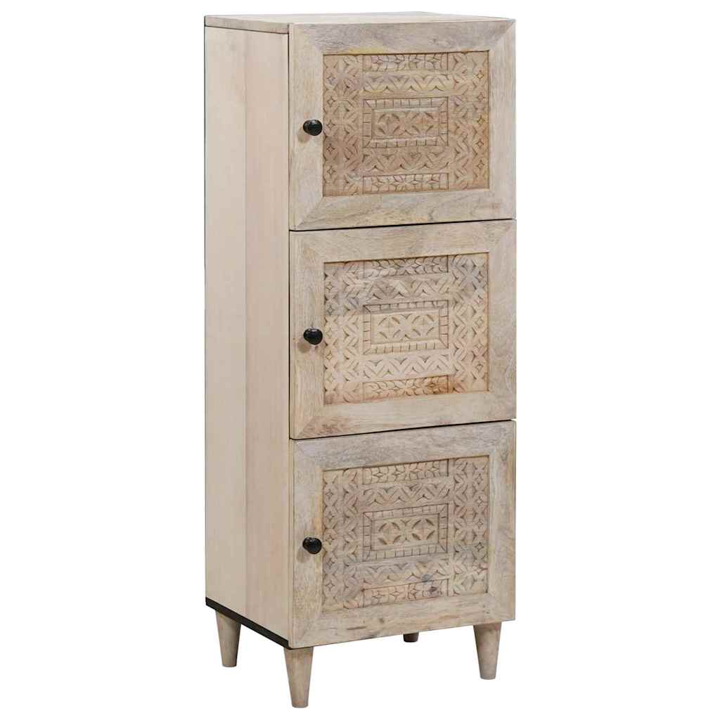 vidaXL Highboard Λευκό 40 x 33 x 110 εκ Μασίφ ξύλο μάνγκο