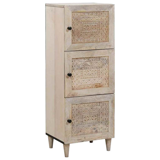 vidaXL Highboard Λευκό 40 x 33 x 110 εκ Μασίφ ξύλο μάνγκο