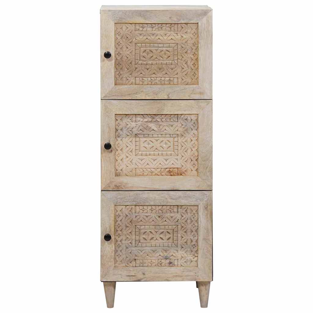 vidaXL Highboard Λευκό 40 x 33 x 110 εκ Μασίφ ξύλο μάνγκο