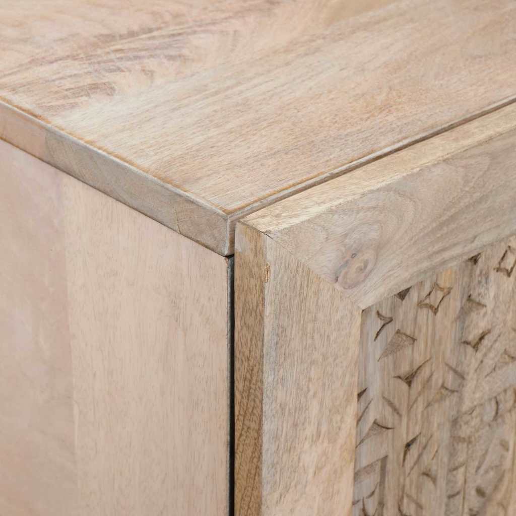 vidaXL Highboard Λευκό 60 x 33 x 100 εκ. Μασίφ ξύλο μάνγκο