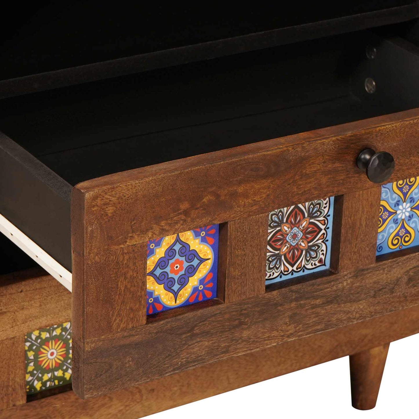 vidaXL Κομοδίνο με συρτάρι Καφέ 50 x 33 x 60 εκ Στερεό ξύλο μάνγκο