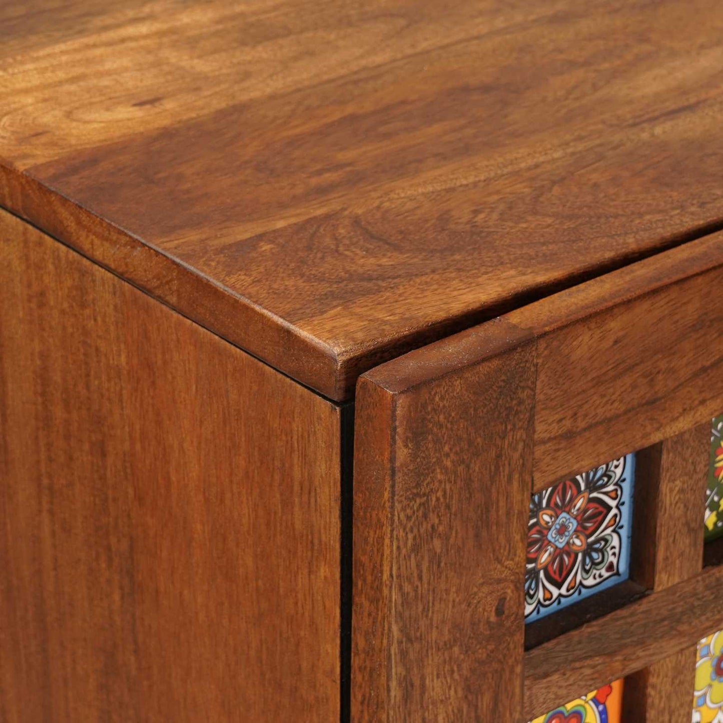 vidaXL Highboard με πόρτα Καρυδιά 40 x 33 x 110 εκ Στερεό ξύλο μάνγκο