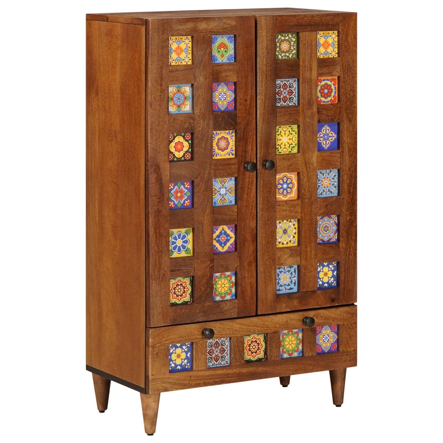 vidaXL Highboard Καρυδιά 60 x 33,5 x 100 εκ. Στερεό ξύλο μάνγκο