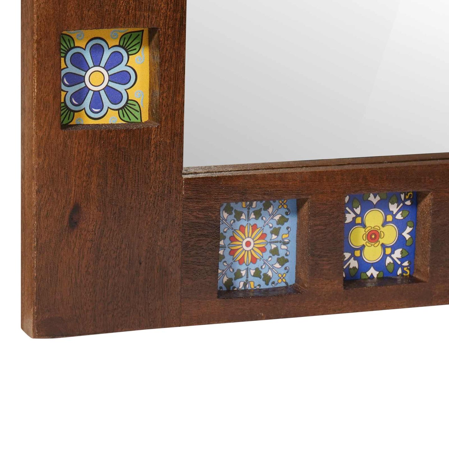 vidaXL Καθρέφτης Μπάνιου Καρυδιά 50 x 70 x 3 εκ. Στερεό ξύλο μάνγκο