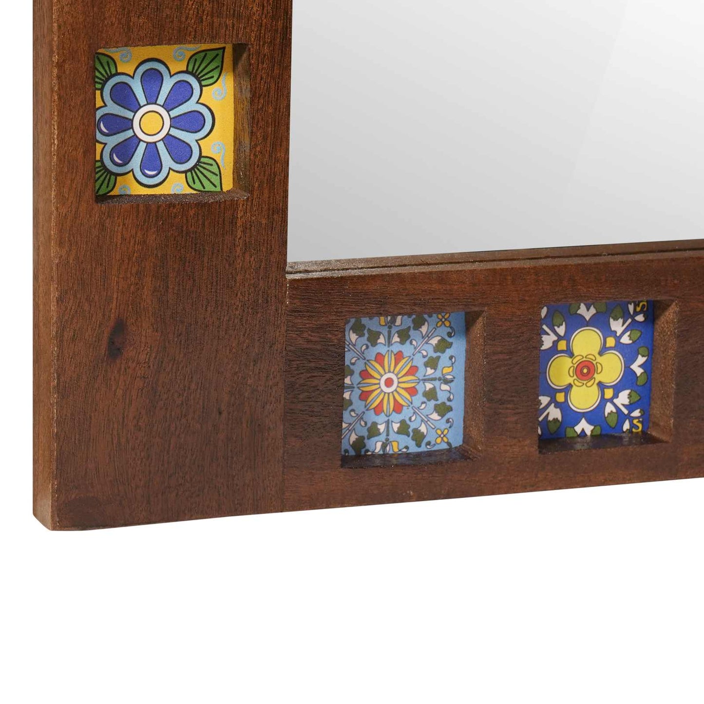 vidaXL Καθρέφτης Μπάνιου Καρυδιά 50 x 70 x 3 εκ. Στερεό ξύλο μάνγκο