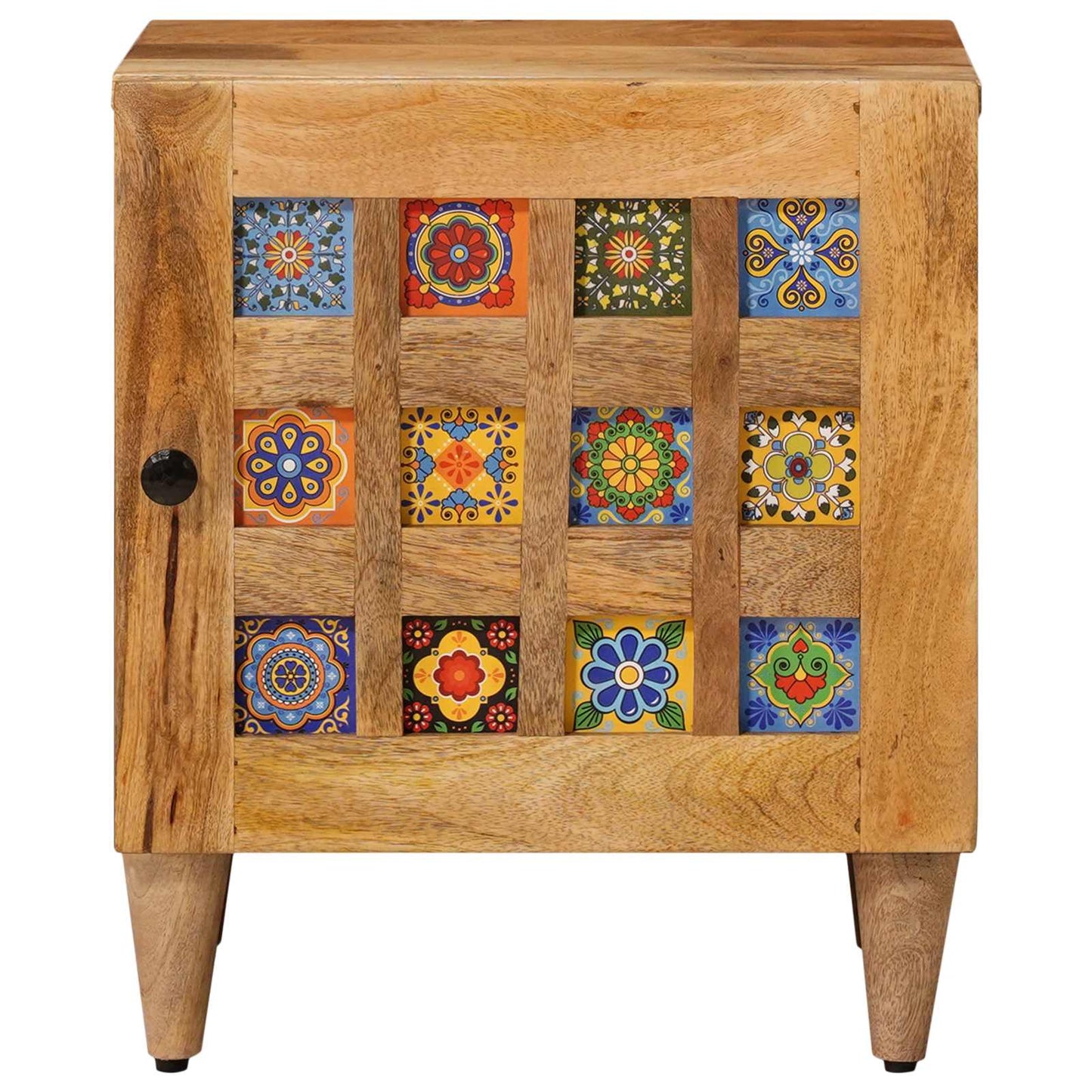 vidaXL Κομοδίνο 2 pcs Φυσικό 40 x 33,5 x 46 εκ Στερεό ξύλο μάνγκο