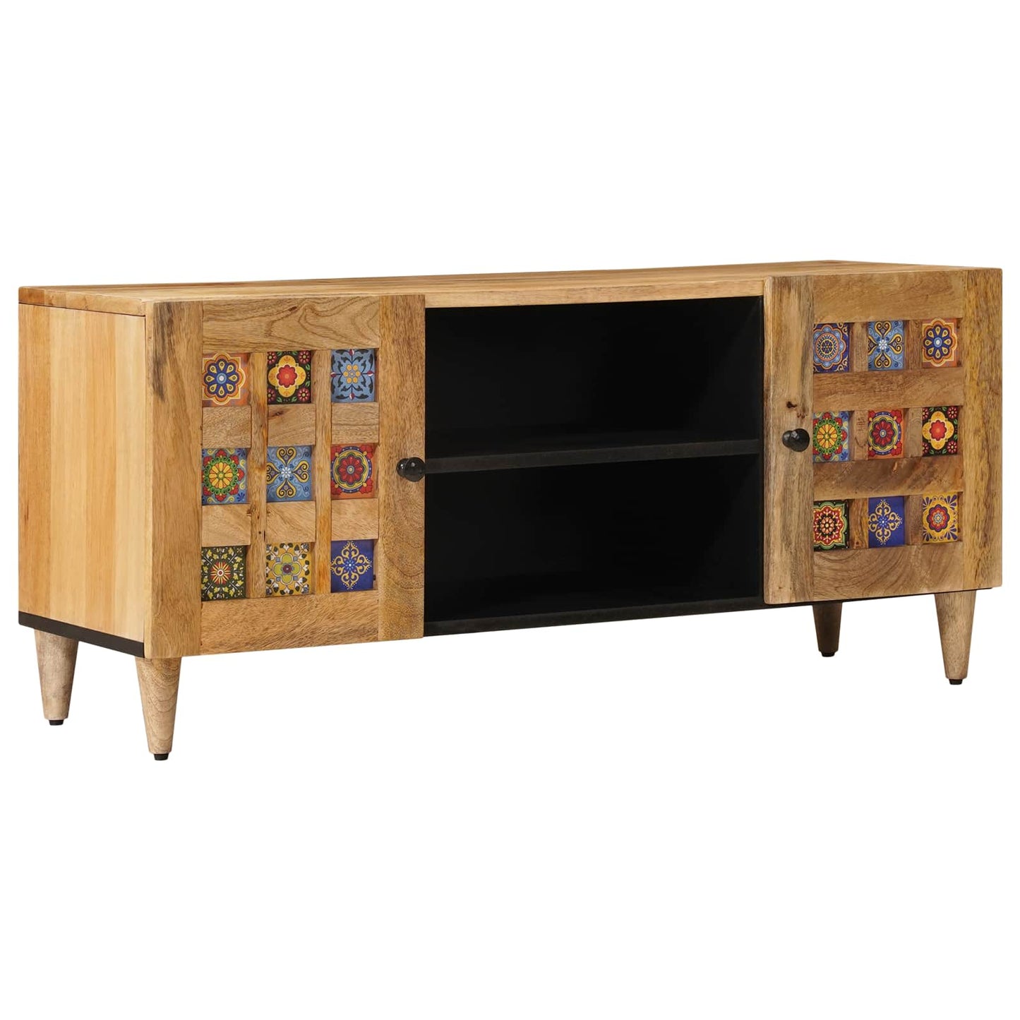 vidaXL Ντουλάπι TV με ράφι Φυσικό 105 x 33 x 46 εκ. Στερεό ξύλο μάνγκο