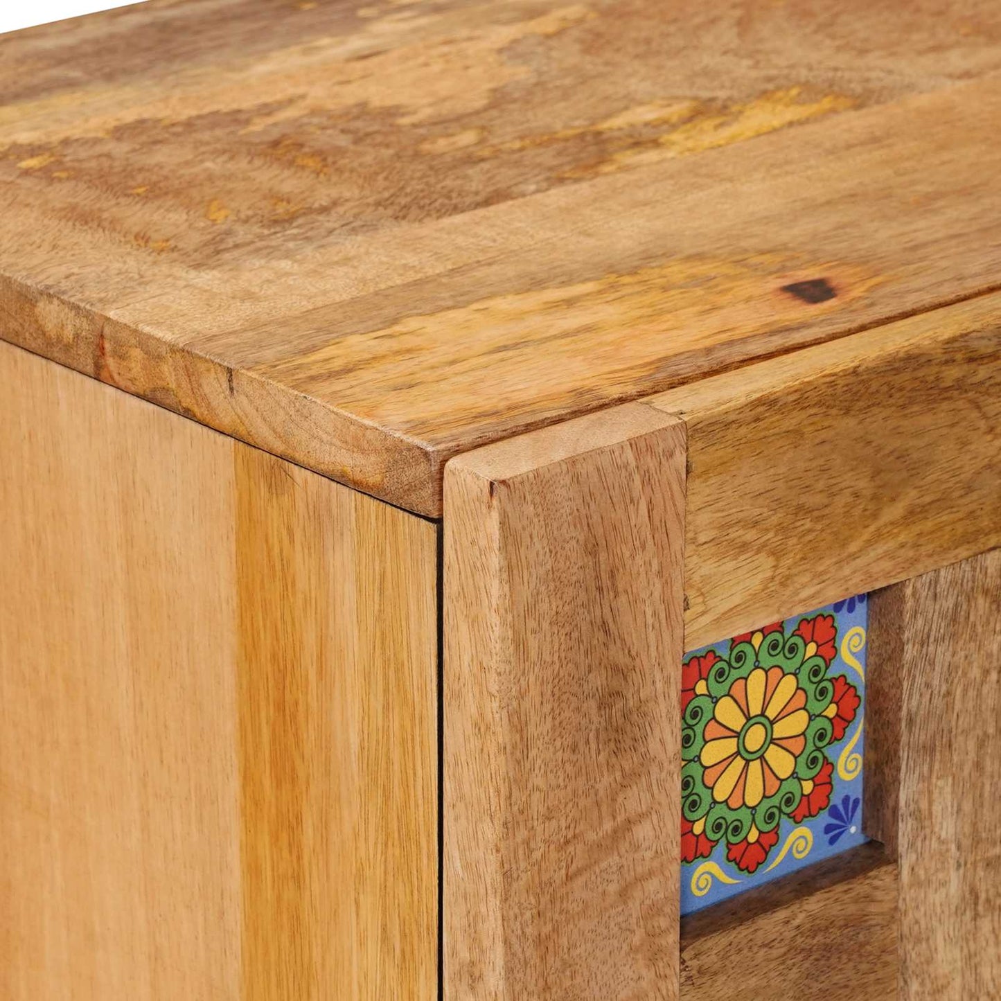 vidaXL Πλαϊνό γραφείο Φυσικό 60 x 33 x 75 cm Στερεό ξύλο μάνγκο