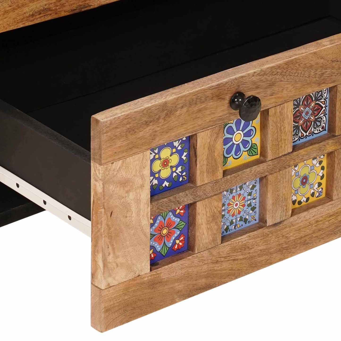 vidaXL Πλαϊνό γραφείο Φυσικό 60 x 33 x 75 cm Στερεό ξύλο μάνγκο
