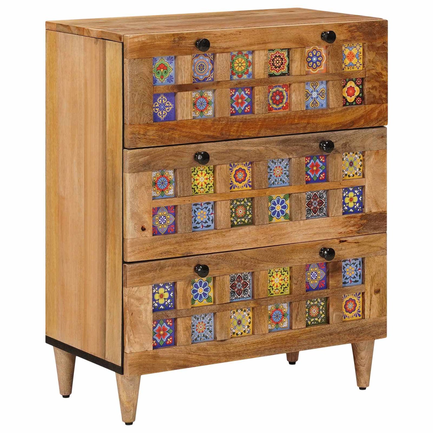 vidaXL Πλαϊνό γραφείο Φυσικό 60 x 33 x 75 cm Στερεό ξύλο μάνγκο