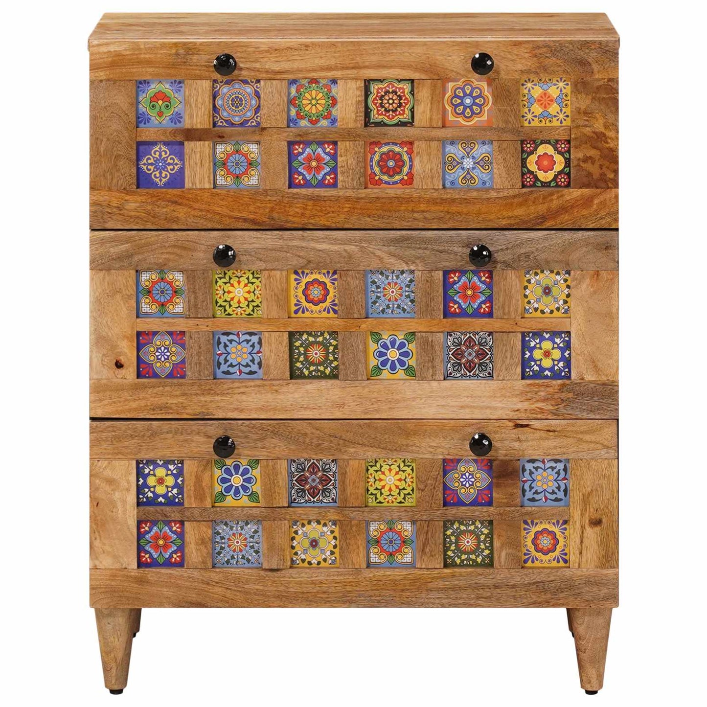 vidaXL Πλαϊνό γραφείο Φυσικό 60 x 33 x 75 cm Στερεό ξύλο μάνγκο