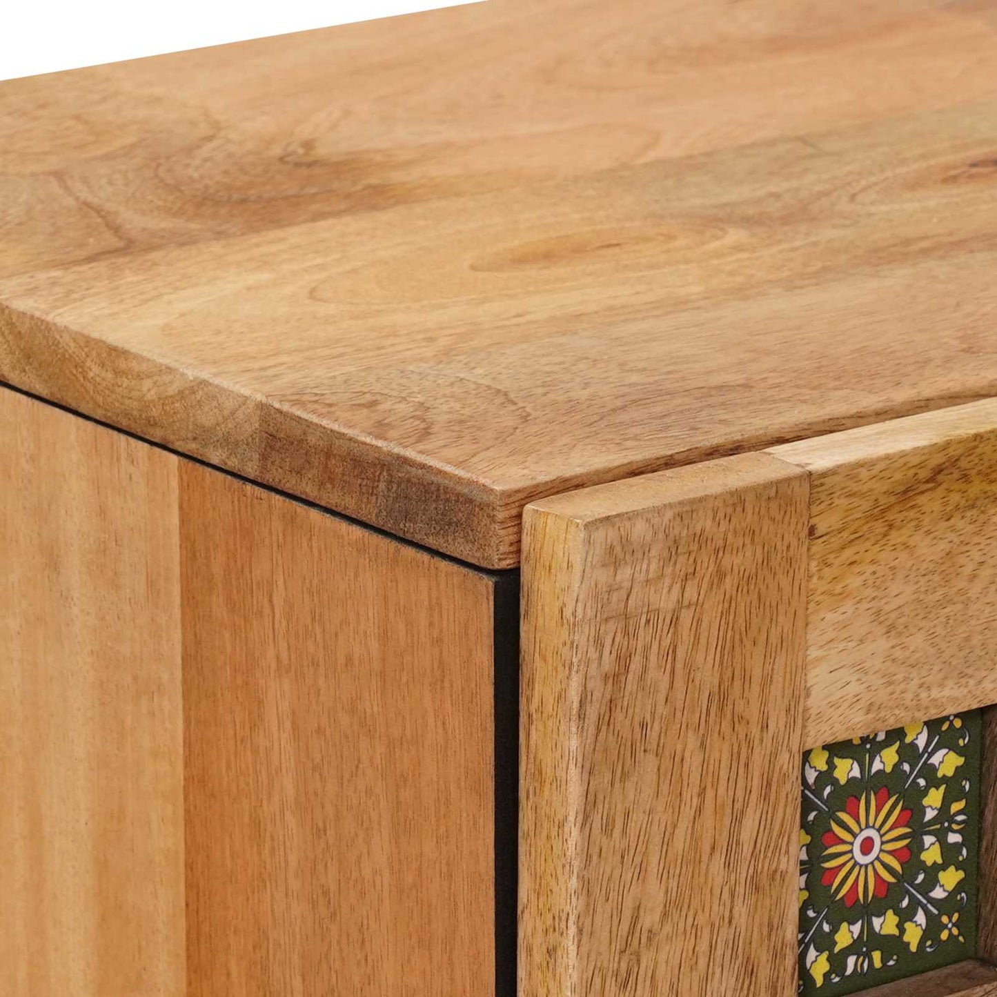 vidaXL Highboard με πόρτα Φυσικό 40 x 33 x 110 εκ Στερεό ξύλο μάνγκο
