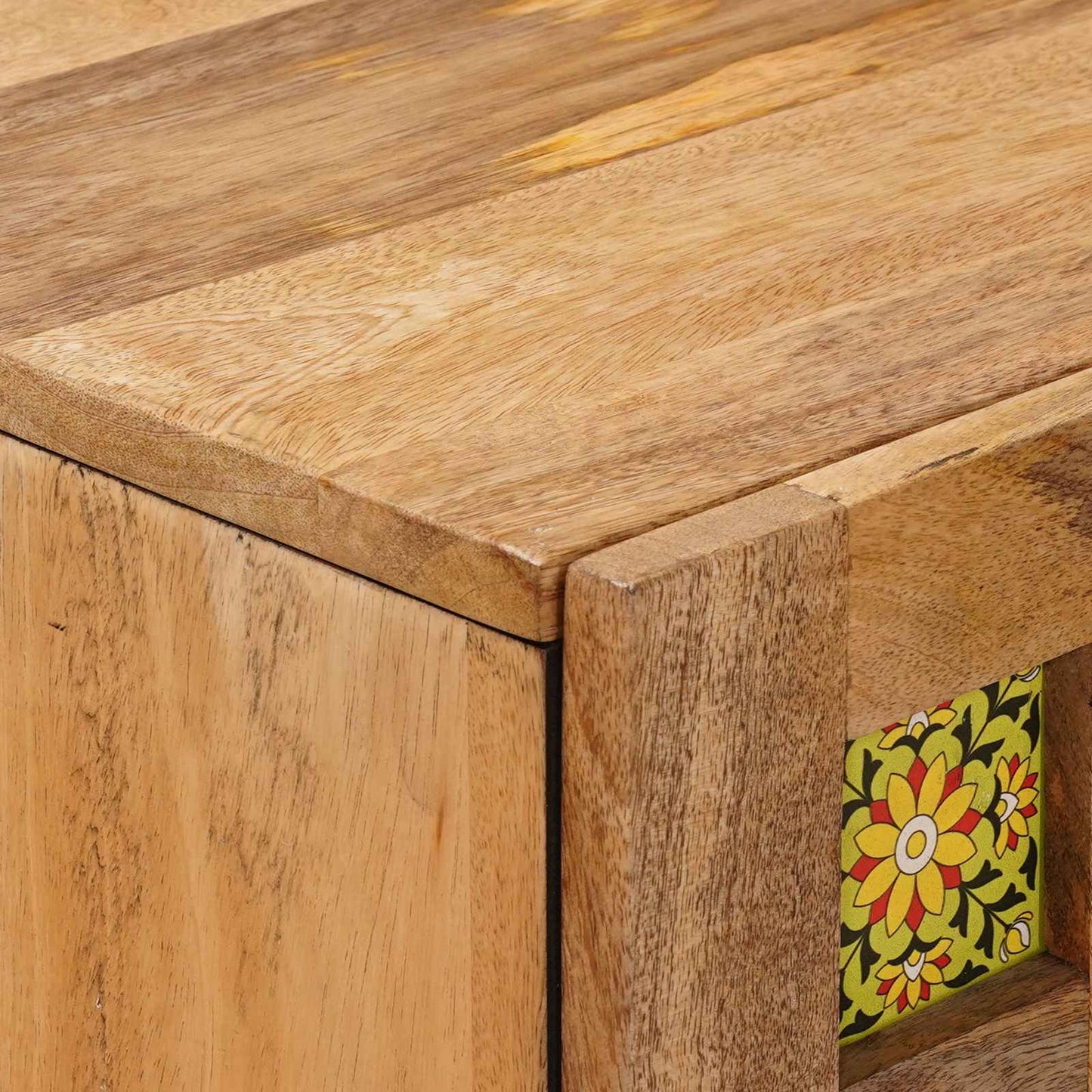 vidaXL Highboard Φυσικό 60 x 33,5 x 100 εκ. Στερεό ξύλο μάνγκο