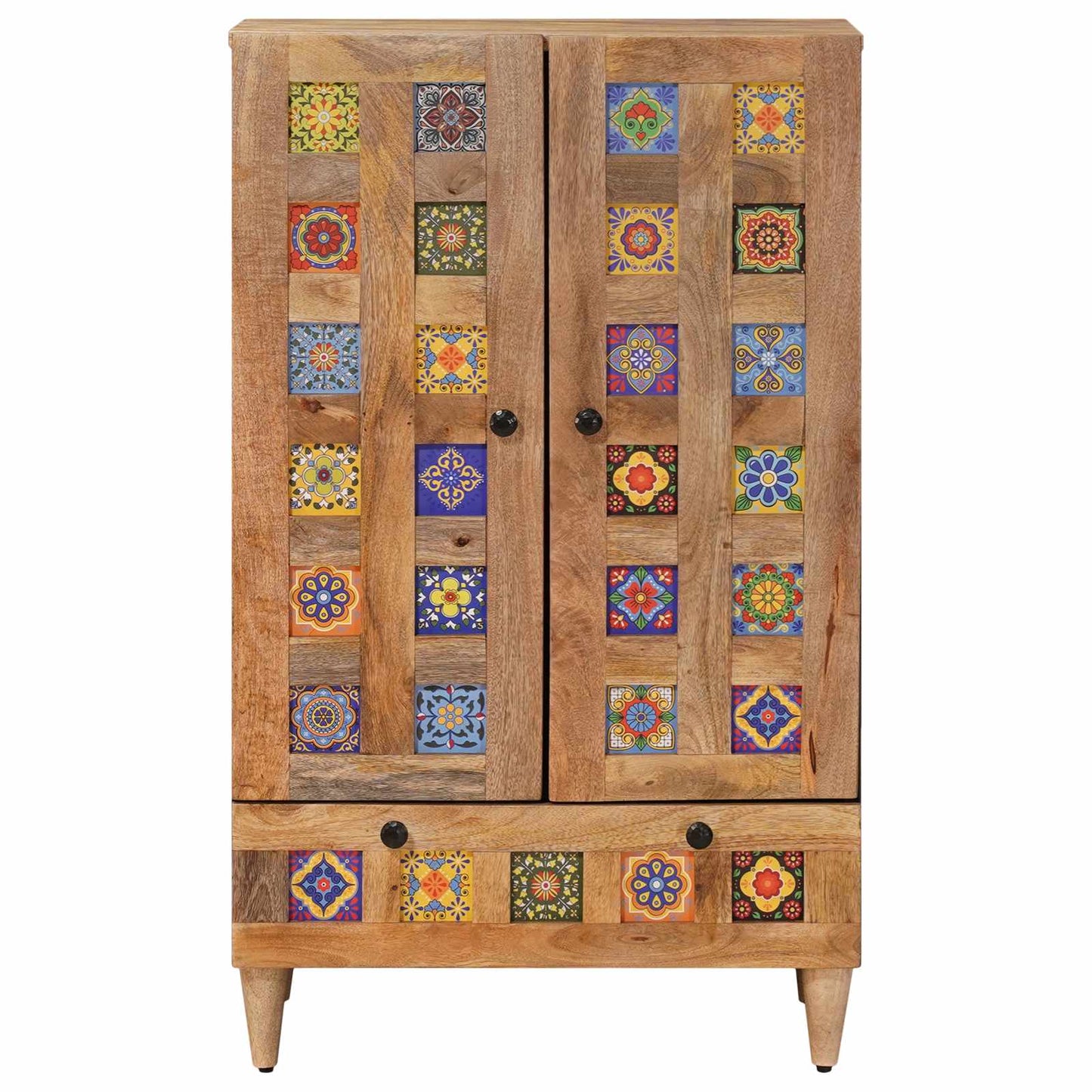 vidaXL Highboard Φυσικό 60 x 33,5 x 100 εκ. Στερεό ξύλο μάνγκο