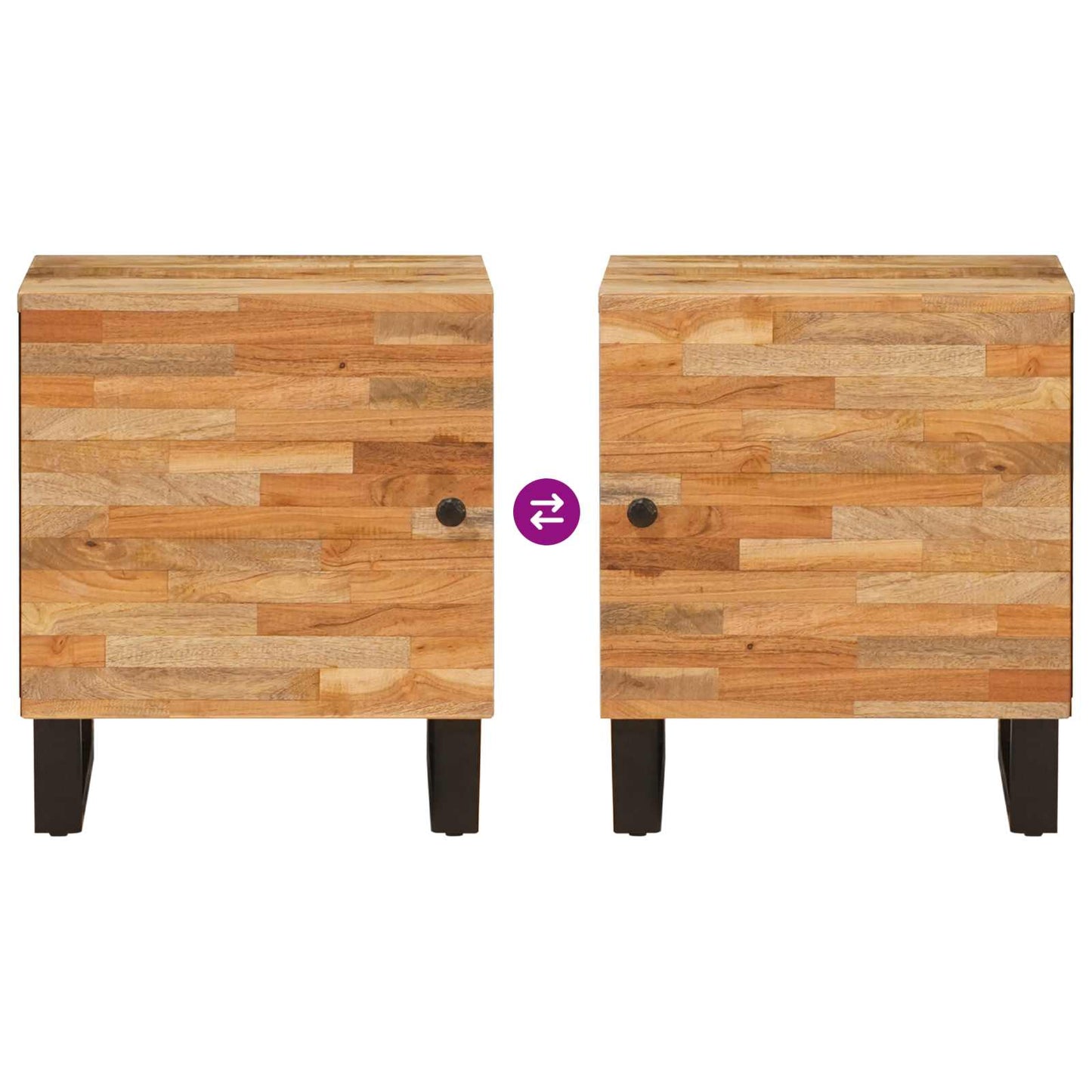 vidaXL Κομοδίνο Καφέ 40 x 33 x 46 εκ. Στερεό ξύλο μάνγκο