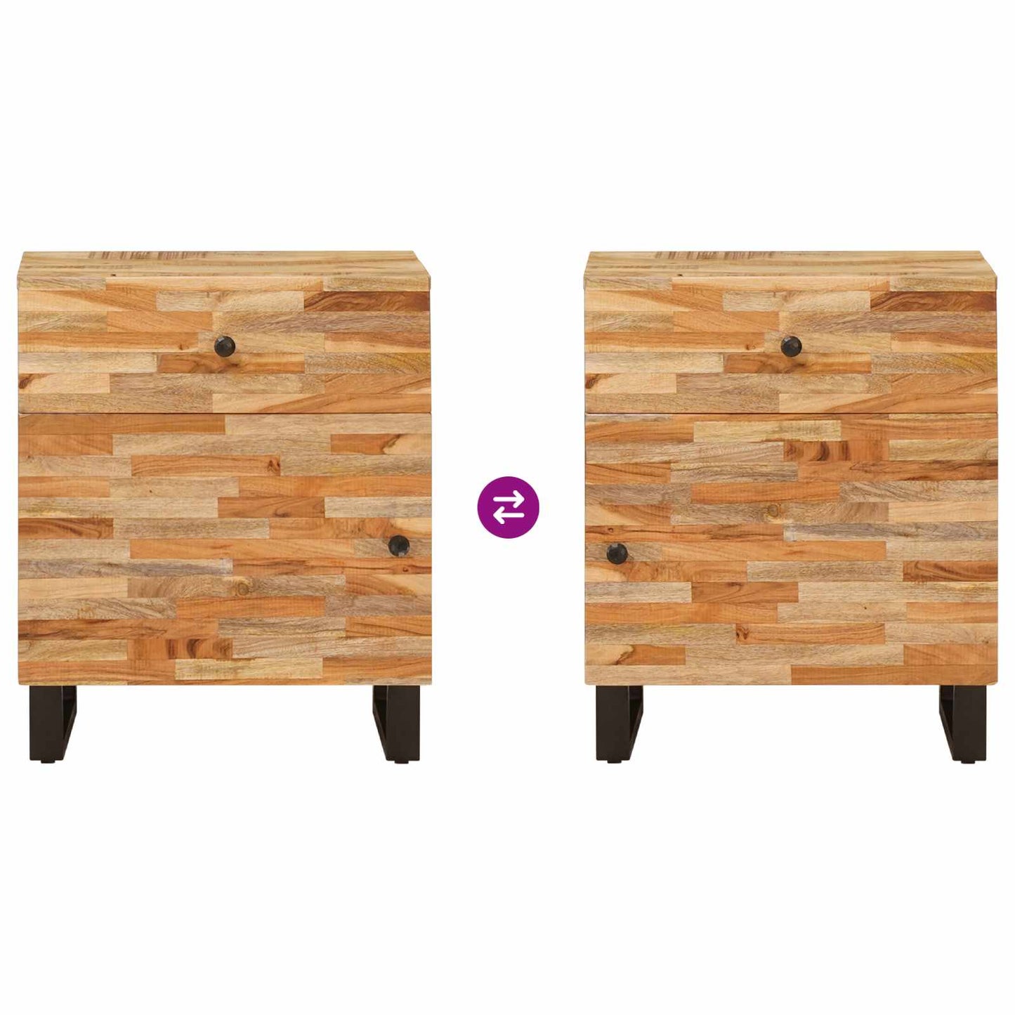 vidaXL Κρεβατοκάμαρα Καφέ 50 x 33 x 60 εκ Στερεό ξύλο μάνγκο