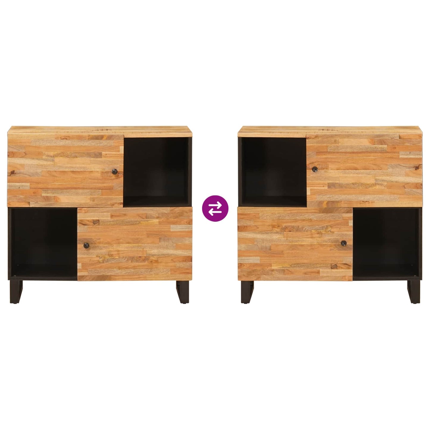 vidaXL Βοηθητικό ντουλάπι Καφέ 80 x 33 x 75 εκ Στερεό ξύλο μάνγκο