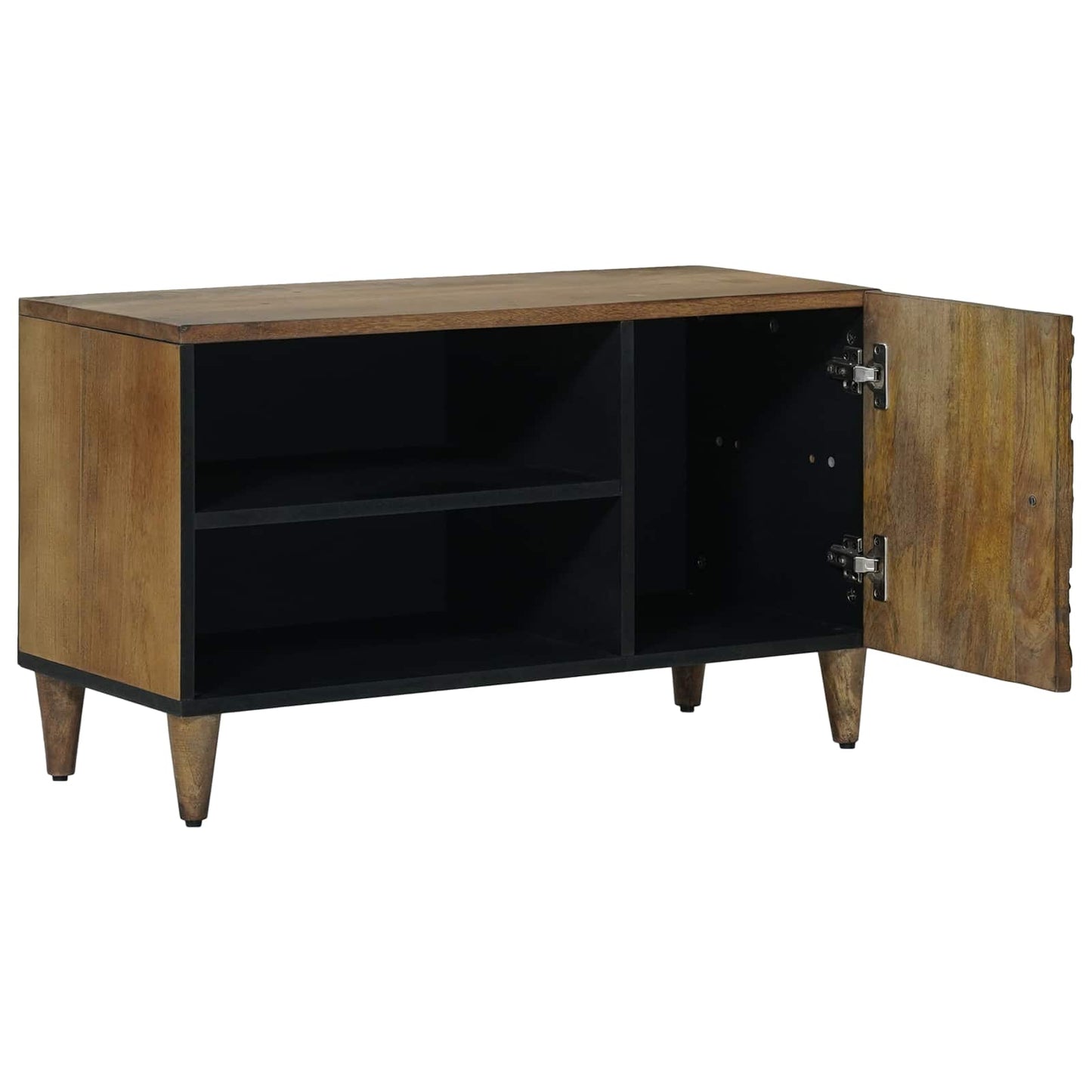 vidaXL Ντουλάπι TV με ράφι Καφέ 80 x 31,5 x 46 cm Στερεό ξύλο μάνγκο