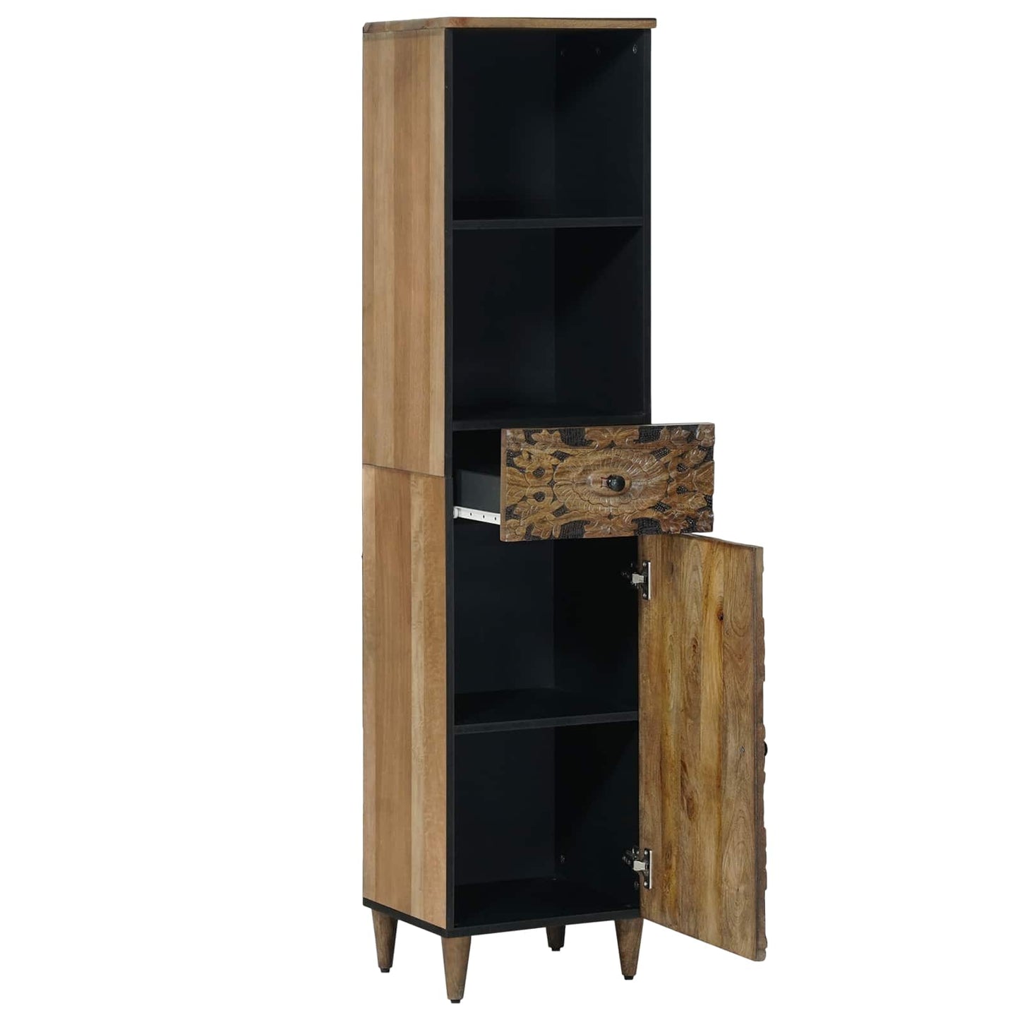 vidaXL Ντουλάπι Μπάνιου Καφέ 38 x 33,5 x 160 εκ Στερεό ξύλο μάνγκο
